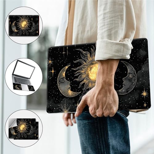 Universal Laptop Skin, DIY Cut-to-Fit Vinyl Cover Compatible with HP, Dell, Lenovo, Mac (13.3" to 15.6"), Anti-Scratch, No Residue & Bubble-Free Protective Decal Sticker, Celestial Sun Moon - color: Celestial Sun Moon
