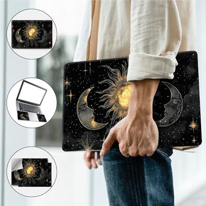 Universal Laptop Skin, DIY Cut-to-Fit Vinyl Cover Compatible with HP, Dell, Lenovo, Mac (13.3" to 15.6"), Anti-Scratch, No Residue & Bubble-Free Protective Decal Sticker, Celestial Sun Moon - color: Celestial Sun Moon