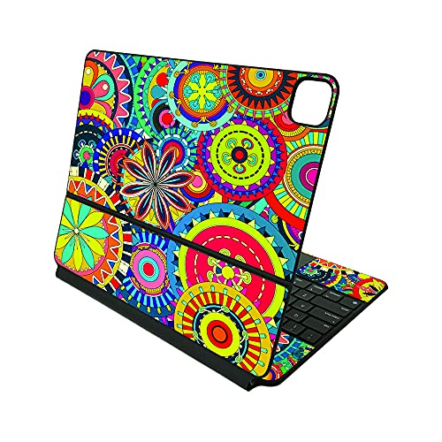 MightySkins Skin Compatible with Apple Magic Keyboard for iPad Pro 12.9" (3rd-6th Generation) - Flower Wheels | Protective, Durable, and Unique Vinyl Decal wrap cover | Easy to Apply | Made in The USA - color: Flower Wheels
