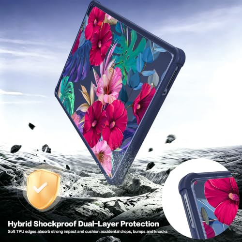 Teryeefi Anti-Crack Case Cover for MacBook Neo 13 inch 2026 Release A3404 | flexible TPU/shockproof/ ultra thin /lightweight/ anti fingerprint / with keyboard cover screen protector/Tropical Flower - color: Tropical Flower & Leaf