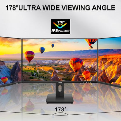 FYHXele 27 Inch Touchscreen Monitor, IPS FHD 1080P Touch PC Display, 75Hz, LED Backlit Multi-Touch Monitor, VESA, HDMI & VGA & USB Computer Touch Screen for Gaming, Business, Warehouse, Bar, Gym - color: Black-27"