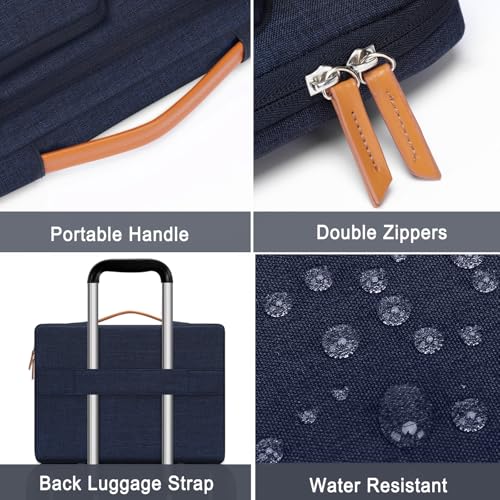 MOSISO 360 Protective Laptop Case 13.3 inch, 13-13.3 inch Laptop Sleeve | Compatible with MacBook Air/Pro 13/14, HP Dell Acer, Side Open Carrying Computer Bag with 5 Accessory Pockets&Belt, Navy Blue - color: Navy Blue, size: 13.3 inch