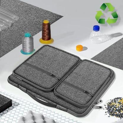 Hseok Laptop Case 15 15.6 16 inch Sleeve with Handle and Hidden Straps,Compatible with MacBook Neo 16",MacBook Pro Air 16" 15", 360°Protective PC Briefcase with 4 Pockets for Accessories,Grey - color: Gray