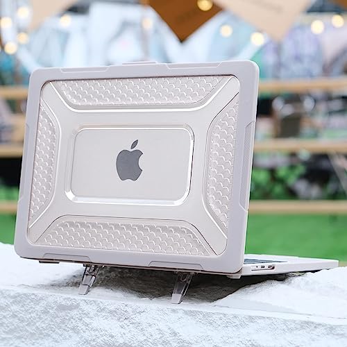MEEgoodo Case for MacBook Air 15 inch 2026 2025 2024 2023, Case Fit Model (A3448/A3241/A3114/A2941) with M5/M4/M3/M2 Chip, Laptop Hard Shell with Heavy Duty Rugged Shockproof, Rock Stone - color: Rock Stone