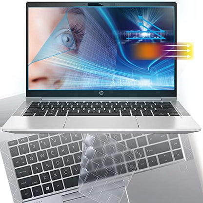 Anti Blue Light Screen Protector for 14" HP Elitebook 445 645 840 845 G7 G8/Elitebook x360 1040 G7 G8 with Keyboard Cover, Eye Protection Screen Filter, Anti Glare & Fingerprint