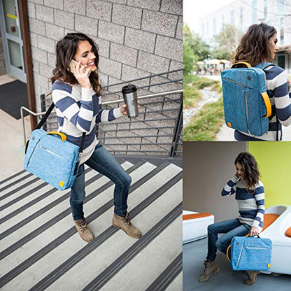 Vangoddy Slate 3-in-1 Universal 10 12-inch Covertible Laptop Messenger Shoulder Bag (Blue) - color: Blue, size: 10" to 12-inch