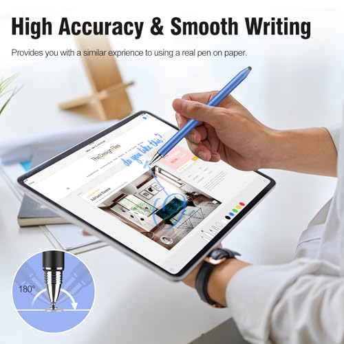 MEKO 3 in 1 Stylus Pens for Touch Screens, High Sensitivity & Precision Capacitive Stylus Pencil for Apple iPad iPhone Tablets Samsung Galaxy All Universal Touchscreen Devices 4 Pack - color: Black/Blue/Rose Gold/Pruple