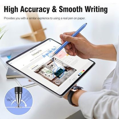 MEKO 3 in 1 Stylus Pens for Touch Screens, High Sensitivity & Precision Capacitive Stylus Pencil for Apple iPad iPhone Tablets Samsung Galaxy All Universal Touchscreen Devices 4 Pack - color: Black/Blue/Rose Gold/Pruple