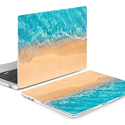 Batianda Case for MacBook Air 15" with M5 M4 M3 M2 Chip, Turquoise Shore | 4-in-1 Set with Turquoise Beach Aerial Design,Lightweight Slim Hard Shell Protection For Vacation Lovers and Coastal Dreamers - color: Beach