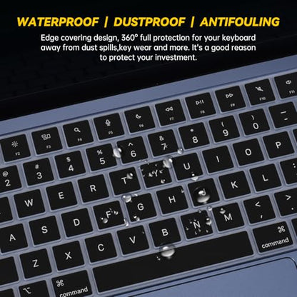 Keyboard Cover Compatible with 2026 MacBook Neo 13-inch Laptop with A18 Pro Chip A3404, 2026 MacBook Neo 13 inch Keyboard Skin Protector - color: Black-English, size: MacBook Neo 13" 2026+