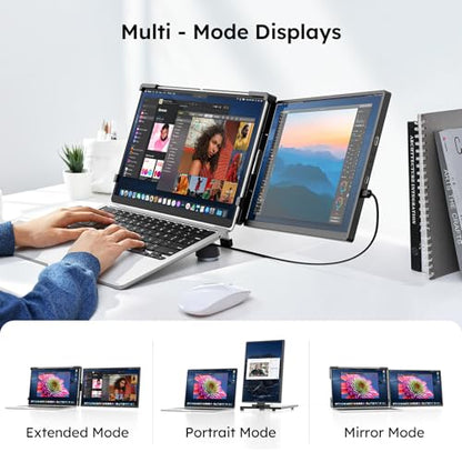 Dopesplay 14.1" FHD 1920x1200 IPS Laptop Extender, 16:10 Matte Dual Monitor for 14-17" Laptops | USB-C/HDMI, Plug-and-Play | Lightweight Foldable | Compatible with Win/Mac/Android/Switch - size: 14.1" Bag