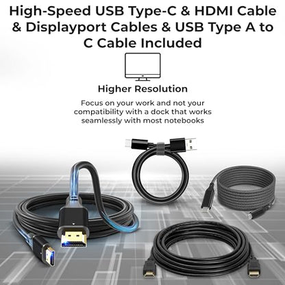 40AF0135US Docking Station Dual Monitor Hybrid USB-C with USB-A - 1 Year Warranty, Thinkpad Dock w/ 135W Adapter, HDMI, DisplayPort, USB-C Cable, Cloth - Laptop Docking Station (Renewed) - style: 40AF0135US Renewed
