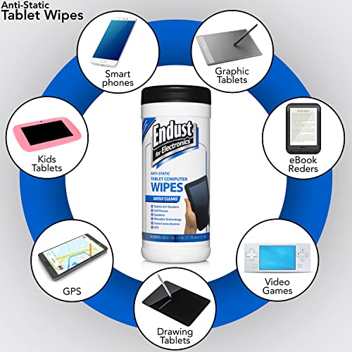 Endust For Electronics Screen Cleaner Wipes, Electronics Surface Cleaning Wipes, For Tablet, E-Reader, Computer Monitor, Laptop, Phone, TV, GPS, Pre-Moistened, Alcohol & Ammonia Free, 70 Count (12596) - size: 70 Count (Pack of 1)