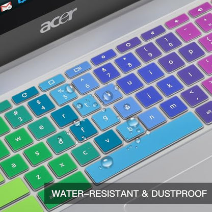 Colorful Keyboard Cover for Acer Chromebook Spin 311 714 C733 CP311 512/Chromebook 11 CB3-131 CB3-132 CP311 C738T CB5-132T/Chromebook Spin 713 CP713 R13 CB5-312T/Acer Chromebook 14 15.6", Rainbow - color: Rainbow