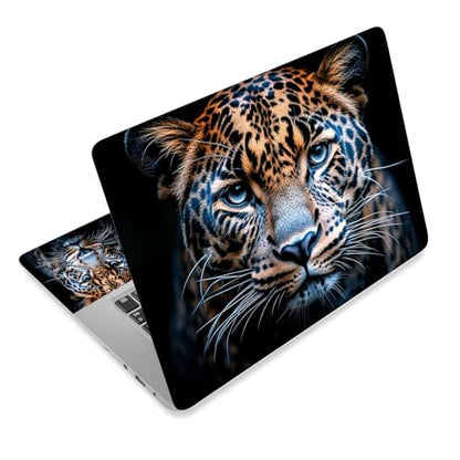 Aesthetic Laptop Skin Cover,12-15.6 Inch Universal Vinyl Sticker Decal,Leopard Face Pattern Waterproof Scratch-Resistant Notebook Wrap,Removable Residue-Free Protector - color: Leopard Face Pattern