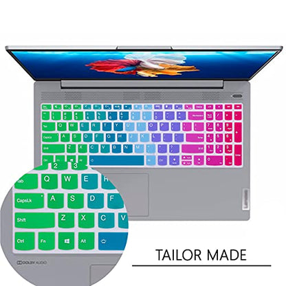 Keyboard Cover for Lenovo Yoga 7i 15.6" 16", IdeaPad 3/3i 15.6 17.3, 5/5i 15.6 17.3/Flex 5/Flex 5 15.6, Yoga Slim 7 15, Slim 7 15.6, ThinkBook 15/15P G2 G3 G4 (Rainbow) - color: Rainbow