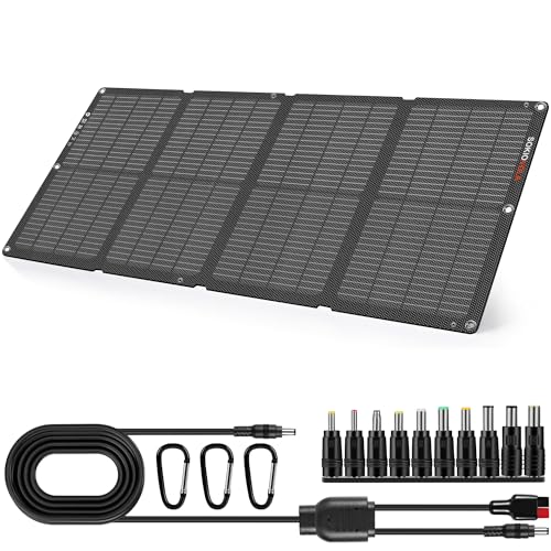 SOKIOVOLA 60W Portable Solar Panels NextGen Foldable Solar Panel Charger Kit 25% Efficiency with DC USB-C USB-A Output ETFE IP68 Waterproof Solar Panel for Travel Outdoor Camping RV Trip - color: 60 Gray