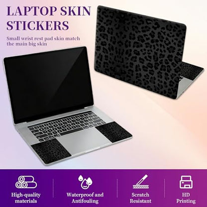 Laptop Skin Sticker Laptop Cover for 12" 13" 13.3" 14" Laptop Stickers,Reusable Skin Sticker Cover Personalized Art Waterproof & Scratch-Resistant Protector Case,Black Leopard Print - color: Black Leopard Print