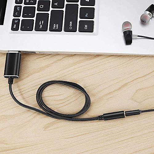USB to 3.5mm Jack Audio Adapter with 3.5mm Headphone and Microphone Jack for, for, for, for PC/Laptops, Black, 500043134