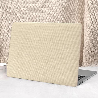Seorsok Compatible with MacBook Pro 14inch Case 2026 2025-2021 M5 M4 M3 A3426 A3427 A3434 A3112 A3185 A3401 M2 A2779 M1 A2442,Leather Plastic Hard Shell Case&Keyboard Cover,Khaki Woven No Logo Cutout - color: Khaki, size: Pro14 A3426/A3427/A3112/A3185/A34