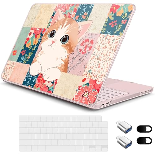 for MacBook Neo 13 Inch Case 2026 Release Model A3404, Cute Aesthetic Ultra-Slim Hard Shell with Keyboard Cover, 6-in-1 Laptop Accessories Bundle for Women Girls, Lovely Cat - color: Lovely Cat