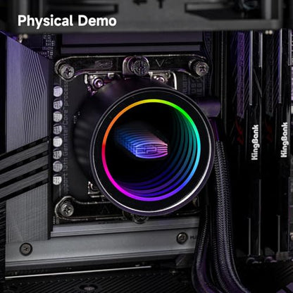 PCCOOLER DA240 240mm AIO CPU Cooler with ARGB Fans, Black | 2600 RPM full-ceramic pump, 2 PWM fans; Intel LGA1851/1700/1200/115X and AMD AM5/AM4 - color: Black