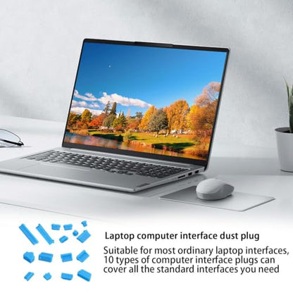 USB C Dust Plug Flexible Soft Silicone Protector 16pcs | Pc Interface Stopper for Computer PC - color: Blue