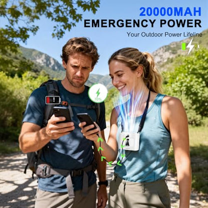 CAZOKASI 2026 Upgrade 20000mAh Waist Clip Fan Wearable Fan Portable Personal Body Fan Powerful Upto 36H Cooling and Heatstroke Prevention Fan - size: 20000mAh/ full white