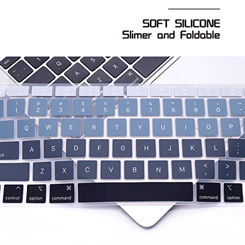 HRH English US Keyboard Cover Skin for MacBook Air 13 A2337 2020 | M1 Chip Processor with Touch ID,Precise Fit,Dust Proof,Waterproof,Durable,Smooth Touch,Keyboard Accessories,Ombre Grey - color: Ombre gray