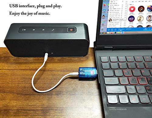 External 5.1 USB Stereo Sound Card USB 2.0 to 3D Audio Sound Card Adapter Virtual 5.1 Channel for Windows and Mac, PC, Notebook with 3.5mm Headphone and Microphone - 2 Pack(Blue) - color: blue