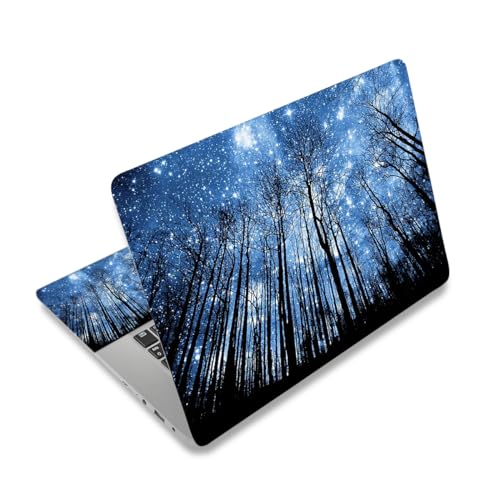 Laptop Skin Sticker Decal,12" 13" 13.3" 14" 15" 15.4" 15.6 inch Laptop Vinyl Skin Sticker Cover Art Protector Notebook PC (2 Wrist Pad Skins Included), Decorative Waterproof Removable,Galaxy Forest - color: Galaxy Forest
