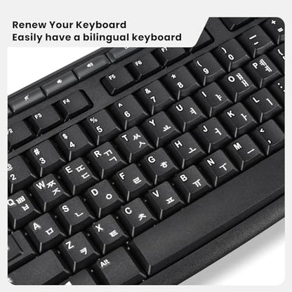 2PCS Korean Keyboard Letter Stickers with Tweezer - 3D Hangul Keyboard Letters Replacement Stickers, Korean Alphabet for Laptop Computer PC Desktop Keyboard, Peel-Off Film, Leave Letters - size: Korean-White