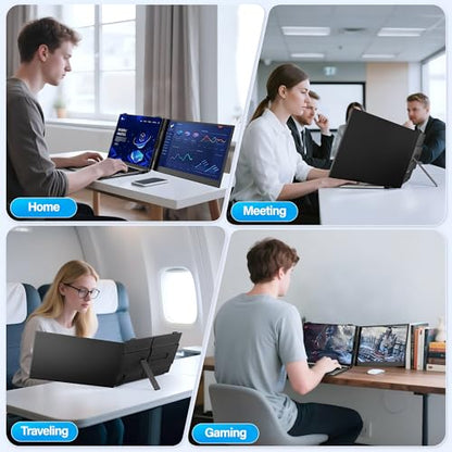 Ultra Thin Laptop Screen Extender Monitor Portable,14" 1080P FHD Lightweight Dual Screen,Portable Monitor for Laptop,Fit for 13-17" Laptops,Plug & Play Compatiable with Win/Mac/Chrome/Android/Switch
