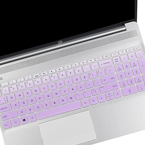Keyboard Cover for 15.6 HP Laptop 15-ef 15-db/dy 15-ef2099nr 15-ef2127wm 15-ef2126wm 15-ef2500la 15-ef0875ms 15-ef1040nr 15-ef0023dx 15-ef2030tg 15-ef2747wm 15-ef1041nr 15-ef2025tg ef1300wm ef2040tg - color: GradualPurple