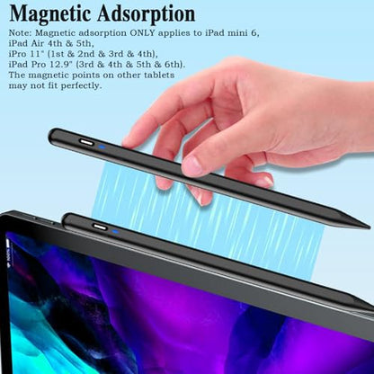 Stylus Pen for Android Tablet, Tablet Pencil for iOS/Android,Rechargeable Active Stylus Pen for Switch/iPhone/Samsung/XiaoMi/Huawei/Vivo/Lenovo and Other Android Smartphones and Tablets-Black - color: Black