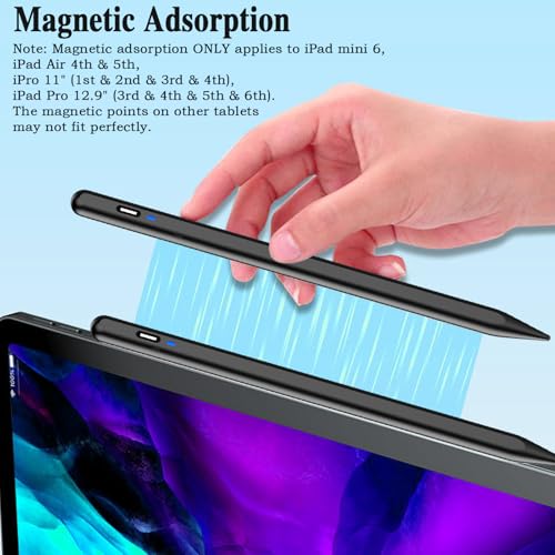 Stylus Pen for Android Tablet, Tablet Pencil for iOS/Android,Rechargeable Active Stylus Pen for Switch/iPhone/Samsung/XiaoMi/Huawei/Vivo/Lenovo and Other Android Smartphones and Tablets-Black - color: Black