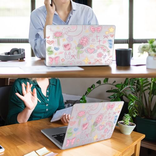 for MacBook Neo Case 13 inch 2026 A18 Pro (A3404), Anti-Scratch Protective Pattern Hard Shell Case, Trendy Laptop Cover with Keyboard Cover+Screen Film+Trackpad Film,Pastel Doodles ﻿ - color: Pastel Doodles
