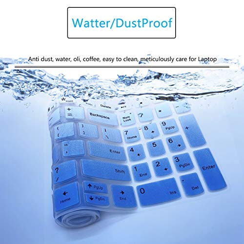 Keyboard Cover for Lenovo Yoga 7/Yoga 7i 15.6" 16", 2025-2022 IdeaPad 5/IdeaPad 3/IdeaPad 5i/IdeaPad 3i 15.6 17.3, Lenovo Flex 5 15.6, Yoga Slim 7 15, ideaPad Slim 7 15.6, ThinkBook 15/15p G2 G3 G4… - color: Gradual Blue
