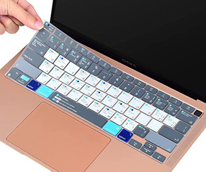 Shortcut Keyboard Cover + [2PCS] Trackpad Protector for 2020 MacBook Air 13 Inch A2337 (M1) A2179 A1932