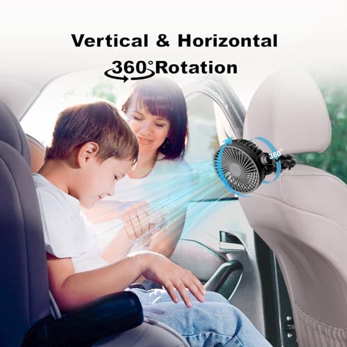 PaPaFboy Mini Portable Pram Fan, Rechargeable Small Clip on Fan for Stroller, Detachable 3 Speed 360° Rotate Flexible Tripod Handheld Desk Cooling for Car Seat Crib Treadmill Travel Essentials