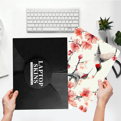 Universal Laptop Skin Sticker with 2 Wrist Pad Skins, Waterproof Scratch Resistant Vinyl Laptop Cover Decal, Cut to Fit for 11–15.6 Inch MacBook HP Dell Lenovo, Hummingbirds - color: Hummingbirds