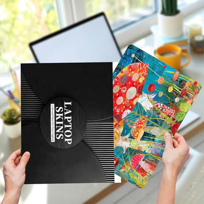 12.1”-15.6” Laptop Skin Sticker (Fits 13”, 13.3”, 14”, 15”, 15.4”) | Reusable Universal Protective Vinyl Art Decal Cover | Waterproof & Scratch-Resistant |Colorful Mushrooms - color: Colorful Mushrooms