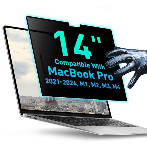 Magnetic Privacy Screen Compatible with MacBook Pro 14" 2021, 2022, 2023, 2024, 2025, M1, M2, M3, M4, M5 Anti-Blue Light Laptop Screen Protector Filter Blue Light Blocking Filter - size: [1 Pack] For MacBook Pro 14" (2021-2025)