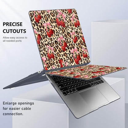 May Chen Compatible with MacBook Air 13 inch Case 2022 2021, 2020-2018 Release Model: M1 A2337 A2179 A1932, Plastic Hard Shell Case Cover for Mabook Air 13 inch with Retina Dispaly, Cherry and cheetah - color: Cherry and cheetah