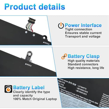 L21M4P75 L21B4P71 L21L4P73 Laptop Battery Replacement for Lenovo ThinkPad T14s Gen 3 2022,ThinkPad T14s Gen 4 2023 Series L21D4P74 15.36V 57Wh 4-Cell - size: 11.61*4.21*0.21inch L21M4P75