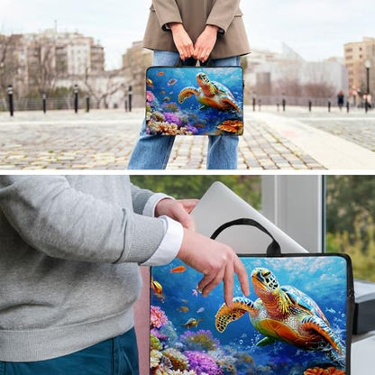 Laptop Bag,14 15 15.6 inch Laptop Case Sleeve,Computer Sleeve with Handle for Women Men,Carrying Case for MacBook,Dell,Lenovo,Notebook Computer,Sea Turtle Fish - color: Sea Turtle Fish