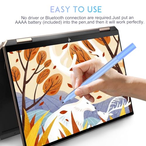 Stylus Pen for HP Omnibook, Active Digital Pencil for Envy Pavilion Spectre x360 2-in-1 Touchscreen, with MPP 1.51 Technology, Palm Rejection, 1024 Pressure Levels, 2500H Battery Life, 2 Side Buttons