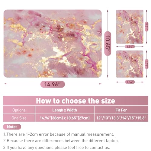 Pink Cloud Vinyl Laptop Sticker, Waterproof Reusable Decal for 12-15.6 inch Notebooks, Cartoon Bubble Design - color: Nice Pink Marble