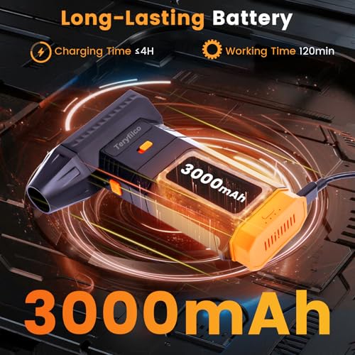 Compressed Air Duster, 130000RPM Cordless Electric Air Blower with Brushless Motor, 3-Speed Adjustable, Rechargeable Powerful Dust Cleaner for Keyboard, Car, Computer, Outdoor
