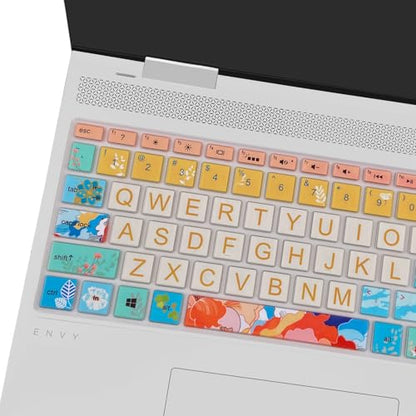 Keyboard Cover for HP Envy x360 15m-bp/bq /2020 2019 HP Pavilion 15/ HP Pavilion x360 15.6” Series/HP Envy 17 17.3" Series/HP Laptop 15t 17t 17-ca0011nr 17-by0040nr, Litter Flowers - color: Litter Flowers